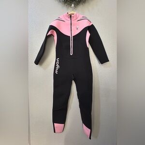 Pink and Black Full-Body Wetsuit